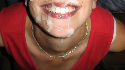 Two kinky teens sharing cock and fresh cum